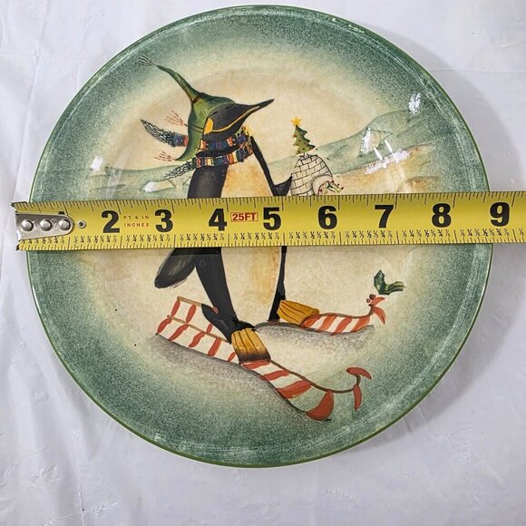 Sakura Oneida Debbie Taylor Kerman Holiday Penguins 'Chillin' Plate & Bowl Set - Picture 14 of 16